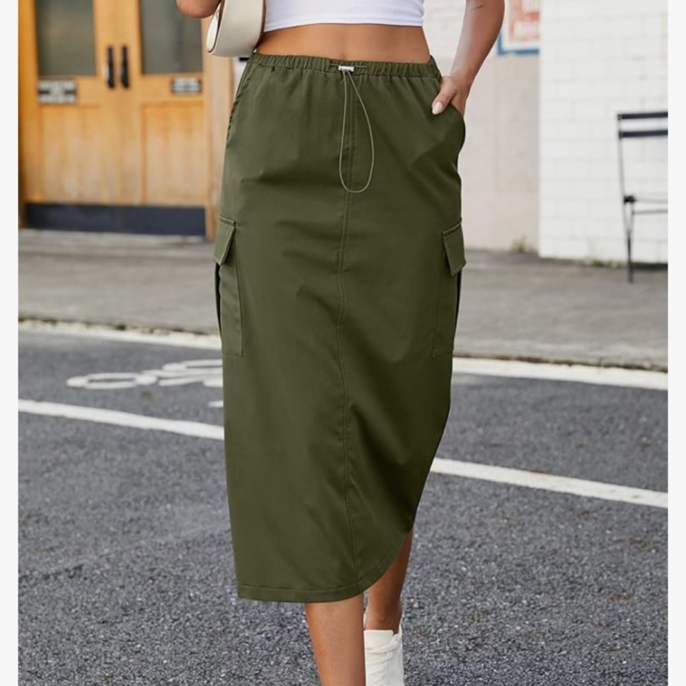 XXL Army green cargo skirt